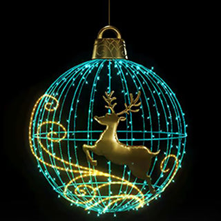 Christmas Ball "reindeer" (turquoise) Hanging