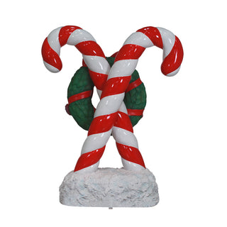 Candy Cane With Wreath 72"