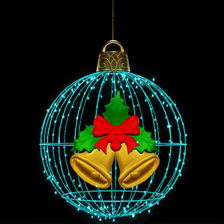 Christmas Ball "bells" (turquoise) Hanging