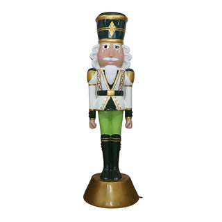 American Christmas Nutcracker 9ft. - White & Green