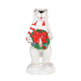 Polar Bear with Wreath 3.5ft