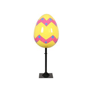Easter Egg 60 Cm On Metal Plate (stripe And Polka C)