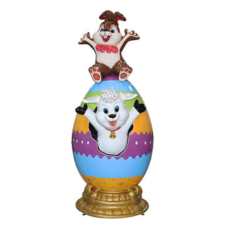 Easter Egg With Lam And Bunny