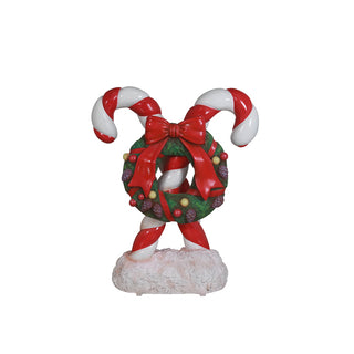 Candy Cane With Wreath 40"