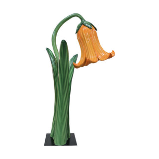 Flower In Metal Plate (Orange)