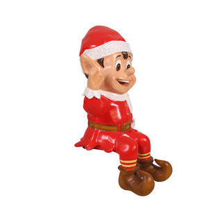 Sitting Santa Elf (red)