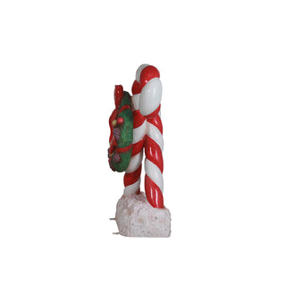 Candy Cane With Wreath 40"